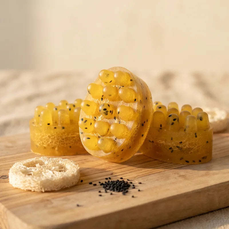 OLIVO Massage Soap with Natural Loofah natural handmade soap bars