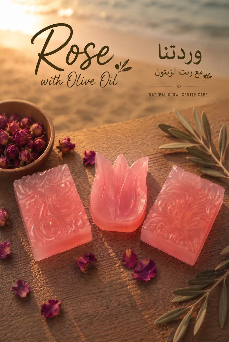 OLIVO Rose with Olive Oil natural handmade soap bars